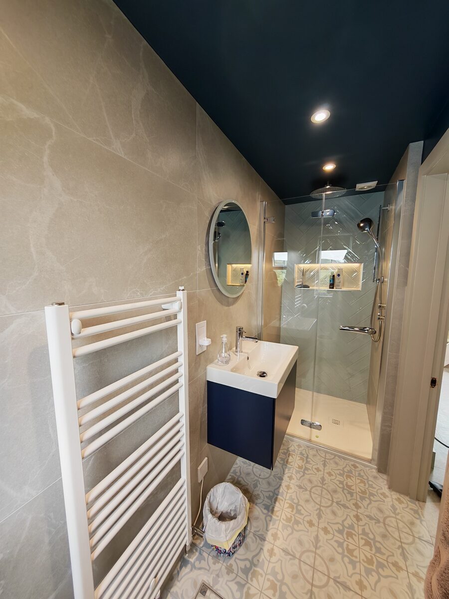 Clean modern holiday let bathroom ready for guests