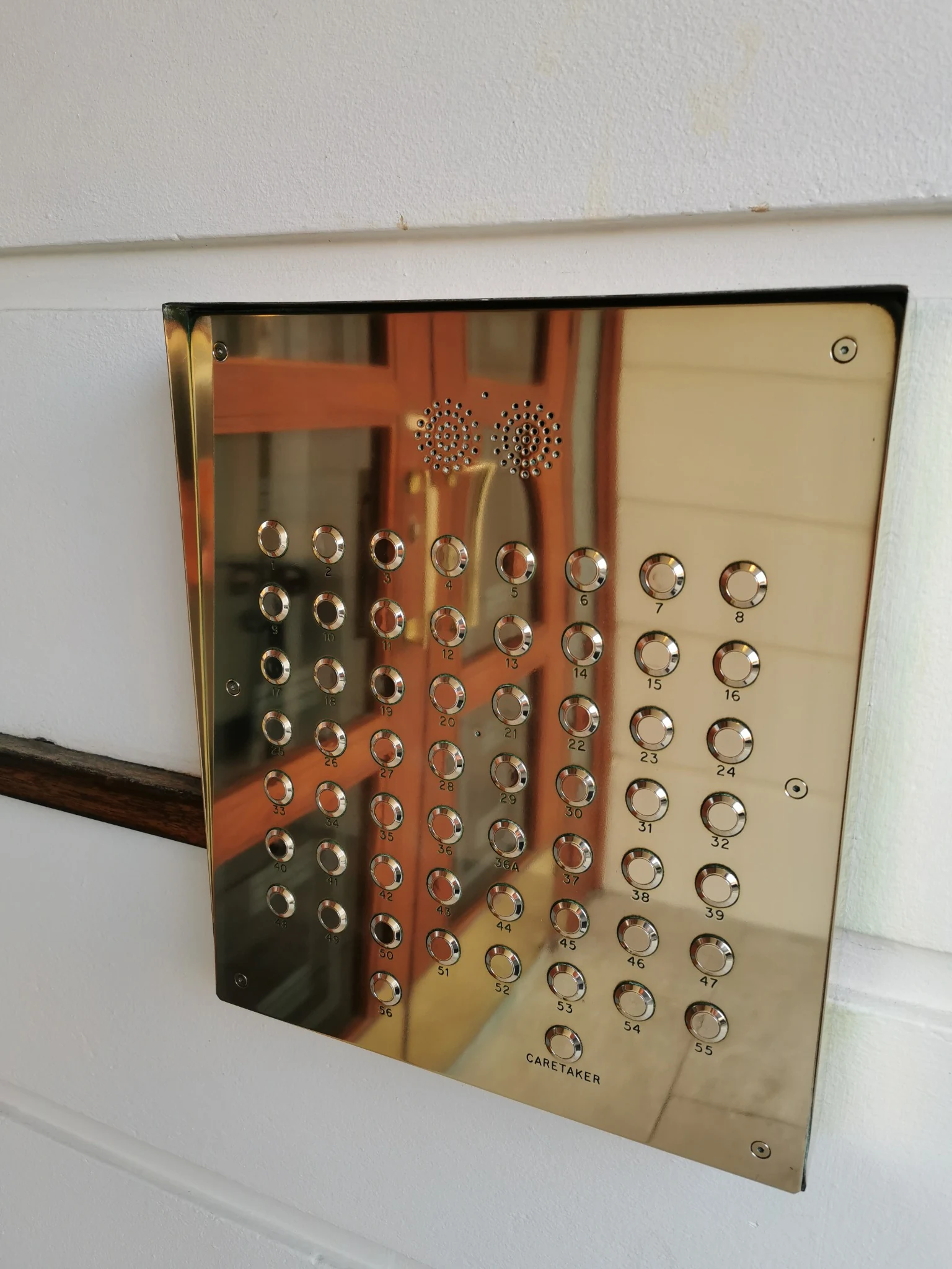Polished communal intercom panel