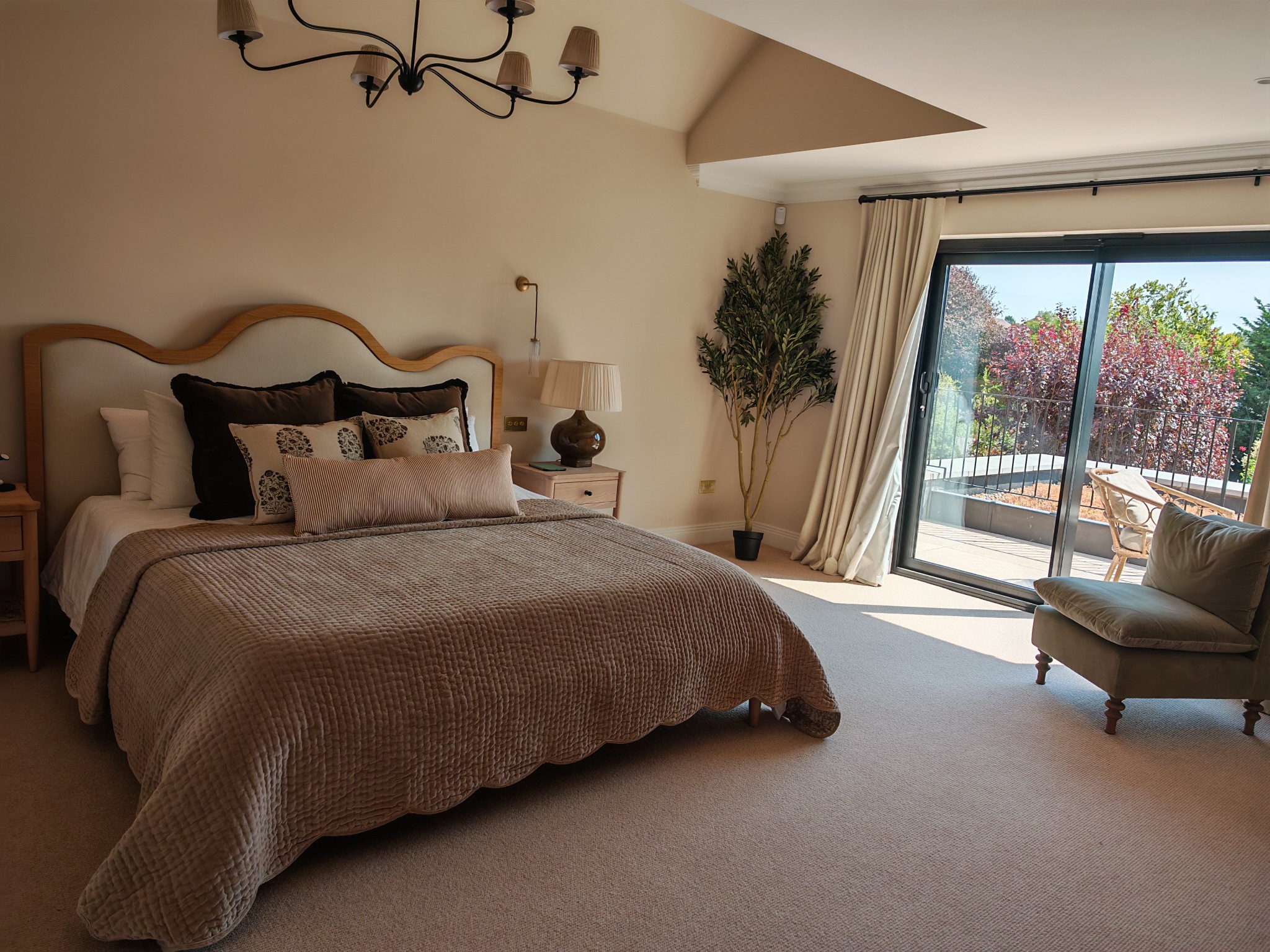 Carefully presented luxury bedroom after cleaning